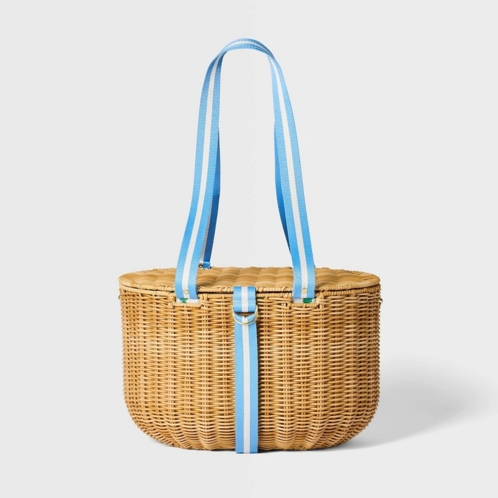 Roller Rabbit x Target Woven Picnic Basket NWT